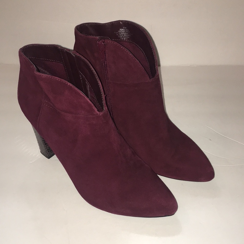 Bandolier Maroon Suede Kalinda Heeled Bootie
